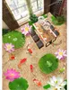 Custom photo flooring wallpaper 3d Wall Stickers Modern Pond lotus fish floor painting walls papers home decoration