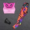 Ensemble de yoga Survêtement Sportswear Femmes En plein air Courir Entraînement Fitness Top Soutien-gorge Sport Leggings Costume Lady Gym Vêtements Chaussettes gratuites 220330