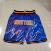 Hombres Baloncesto Just Don Dikembe Mutombo Short con bolsillo Cremallera Fly Bryant Reeves Pantalones de chándal Usar Cordón Deporte Cintura elástica Patrick Ewing Pantalón Hip Pop Costura