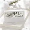 Desk Table Clocks Home Decor Garden Lcd Student Bedside Led Clock Creative Digital Mti-Function Weather Electr Dheyd