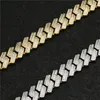 Colar de hip -hop de moda masculina 15mm 18/20/22/24 polegadas amarelo em ouro branco banhado de ouro Bling Bling Cz Cuban Links Chain colar Rock Jewelry Gift for Men