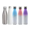 DIY Sublimation 17oz Cola Bottle with Gradient Color 500ml Stainless Steel Cola Shaped Water Bottles Double Walled Insulated Flasks sxa11