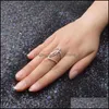 Band ringar smycken Sier Crittal Finger for Women Girl Party Open Size Wholesale 0674Wh Drop Delivery 2021 I9QJ3