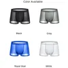 Underpants Ice Silk Underwear Man Transparent Boxer Brief See Through Mans Breathable Shorts Sexy Underpant Male PantiesUnderpants