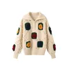 319 2022 Wiosna letnia marka samego stylu sweter z długim rękawem Lapel Neck Sweter Wool Moda damska Odzież wysokiej jakości kobiet Zhen