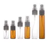 卸売エコフレンドリー3ML 5ML 10mlガラススプレーボトルアンバー透明な香水ボトルとファインミストポンプスプレーsn4450