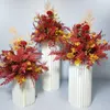 Flores decorativas grinaldas Wedding Wedding Artificial Flower Row Decora o arco de decoração de fundo Guia da estrada DIY Stage