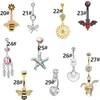 Bell Button Rings Various navels ring creative Navel nail bat bee navel Buttons puncture accessories ZC1093