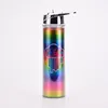 Bottiglia d'acqua a doppio strato di colore sfumato arcobaleno da 550 ml Bottiglie per bicchieri da acqua per sport all'aria aperta portatili CCF14308