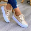 Groot formaat damesschoenen leer wit zwart dames gym dikke bodem trainers platform dames casual sneakers