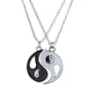 Pendant Necklaces Pair Tai Chi Paired Couple For Lovers Friends Yin Yang Long Silver Color Chain Necklace Jewelry GiftsPendant