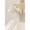 Bescheiden bal trouwjurken Sheer Bateau NEC Appliques Back Lace Up Country Style Chic Bridal Custom Made Wed Jurk 403