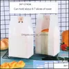 Gift Wrap Event Party Supplies Festive Home Garden 50Pcs/Lot White Kraft Paper Bag Toast Bread Packaging Bags With Window Candy Cookie Bis