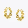 Hoop & Huggie Sun Flower Earrings For Women Gold Color Curved Sculptural Hoops Earings Fashion Jewelry Gifts Kolczyki E201198Hoop Odet22