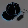 Portable El Wire Baseball Cap Plain Led Light Hip Hop Hat glödande i den mörka snapbacken för festdekoration sn4958