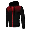 Hommes sweats à capuche veste couleur unie dégradé cordon gilet à capuche 2021 hiver chaud grande poche veste sweat surdimensionné L220725