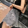 Esthetisch Zomer Wijd been losgescheurd High Taille Koreaanse Fashion Vintage Short Pants Casual Womens Jean Denim Shorts Vrouw 220419