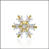 Pins Brooches Jewelry 100% Pure 925 Sterling Sier Snowflake Brooch For Women Korea Pins Coat Artdeco Christmas Gift Ymbr004 Drop Delivery 2