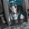 Paar cartoon print trui Japanse brei -pullovers ronde nek