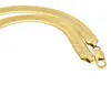 Maglia da uomo e da donna con osso di serpente piatto, catena placcata in oro 18k, catena corta con lama clavicola da 55 cm, 5 mm