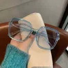 النظارات الشمسية الموضة للنساء الضخمة مصممة فاخرة خمر Square Square Sun Glasse Classic Eyewear for Lady UV400 Big Framesunglasses