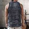 ASRVES Summer Vest Men's trendy losse grote ronde nek mesh mouwloos t-shirt snel drogen training basketbal top mode sport gym trainer t shirts