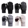 Cinq doigts gants sans doigts flexibles tricot demi-doigt mitaines filles écrivant hiver