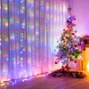 Strings Led Wedding Fairy String Light Christmas Garland Curtain Lights Decoração de férias em casa com janela de quarto