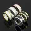 0,9mm klassisch Keramik Spring Ring Modepaar Eheringe für Männer Frauen 316L Titan plattiert 18K Gold Designer Ringschmuck