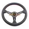 14 Zoll 350 MM Universal HOT Classic Drift Racing Nardi Lenkrad Mikrofaser Leder Rallye Auto Modifikation Lenkräder mit Logo für VW TOYOTA HONDA