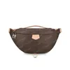 2023 Bumbag midjeväska Mensväskor Fannypack Brown Flower Leather Crossbody Purses Messenger Men Leather Clutch Handbag Fashion Wallet 43644 44812 #LMB-01