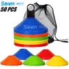 Pro Disc Cones Set of 50 - Agility Soccer with Carry Bag and Holder for Training Football Kids Sports Field cone Markers2462