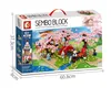 Großhandel SEMBO Sakura Kits Ideen Stadt Kirschblüte Japanische Sakura Baum Haus Mini Street View Modell Bausteine Kinder Spielzeug