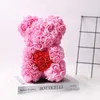 Ghirlande di fiori decorativi Drop Luxury Rose Bear Heart Teddy PE artificiale Matrimonio Compleanno San Valentino Regali di Natale per le donneDecorativo