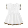 Flying Sleeve Ruffles Girl's Dress 2023 Summer Cotton Kids Baby Girls Mini Dress Casual Girl Bluses For Children Clothing Shirts Dress