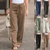 est bawełniane spodnie lniane kobiety eleganckie spodnie dama formalne spodnie plus size s-3xl słynne marki design bawełniane spodnie