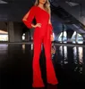 Kobiety Jumpsuits Rompers Women's One ramię Romper Bodysuit Office Lady Party Lets Lets Clubwear Długie spodnie Pantson