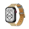 Brązowe pasma obserwacyjne dla projektanta Apple Watch Series 7 pasek Strap Smart Watches S7 38mm do 45 mm Universal Skórzany Bransoletki projektanci zegarków smartwatch pasy au USA uk CA