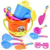 9pcsset Случайный цвет летние детские песчаные пляжные игрушки замок ковша лопатка лопатка каблетная водяная инструменты для детских игрушек Fun Shovel плесени 220621