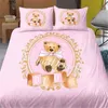 Tessili per la casa Teddy Bear Set di biancheria da letto con motivi floreali Copriletto semplice Federa per bambini Decorazione per camera da letto per adulti