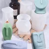 공예 도구 추상 얼굴 촛불 실리콘 금형 DIY 수제 간단한 초상화 석고 조각 금형