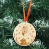Lazer Gravür Ahşap Noel Kolye Dekorasyonları Ahşap Tag Noel Tree Süsleme İşareti Parti Dekoru Noel Atmosfer Özelleştirilebilir Desen Logosu ZL1116
