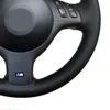 Pokrywa kierownicy czarna oryginalna skórzana okładka samochodowa do e46 E39 330i 540i 525i 530i 330ci M3 2001-2003 AccessoriesSteering CoverSsteering