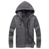 Vestes pour hommes hiver hommes veste épais velours à capuche manteau de fourrure mâle pull tricoté Cardigan extérieur Streetwear taille 3XL hommes