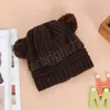 Cappello da neonato in tinta unita Cappello da bambina con pompon lavorato a maglia morbido Cappellino da berretto per bambini autunno inverno caldo