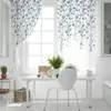 Curtain & Drapes Blue Grey Flower White Background Curtains Bedroom Living Room Luxury European CurtainsCurtain