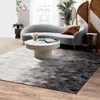 Carpets Designer Light Luxury Black And White Gray Leather Print Rugs Nordic Modern Living Room Gradient Geometric Floor Mat