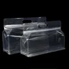 Sacos de embalagem transparentes com alça de plástico com fundo plano e armazenamento de nozes para alimentos