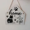 Gancho de sinal de madeira cabide intercambiáveis ​​Doghouse Decorações de jardim Farmhouse Garland cathouse decorativo