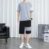 Herrespår t-shirts män kläder herr designer kläder korea mode shorts 2022 sommar tröjor 2 bit outfit toppar och pantsmän